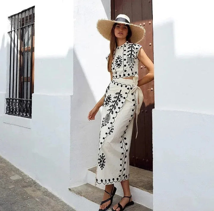 Anaïs | Ensemble Robe Maxi Broderie Femme