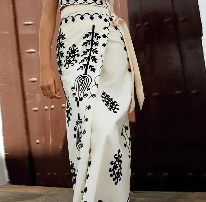 Anaïs | Ensemble Robe Maxi Broderie Femme