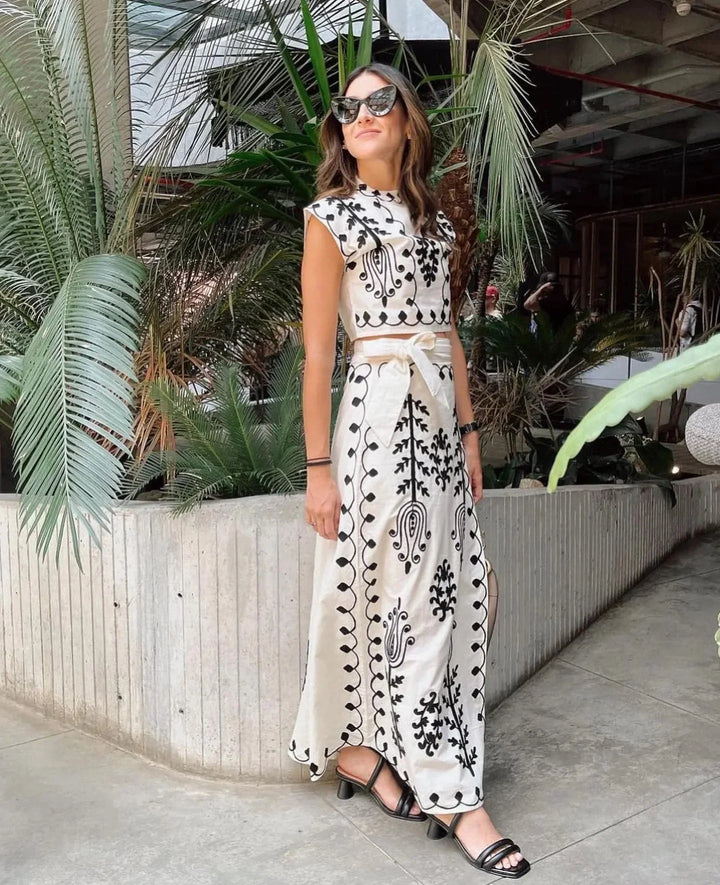 Anaïs | Ensemble Robe Maxi Broderie Femme