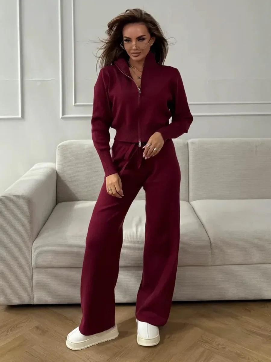 Anaïs | Ensemble Tricot Femme Pantalon Large