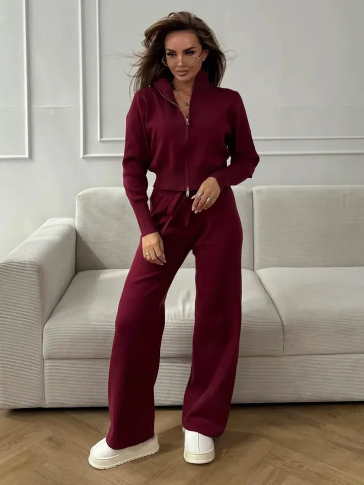 Anaïs | Ensemble Tricot Femme Pantalon Large