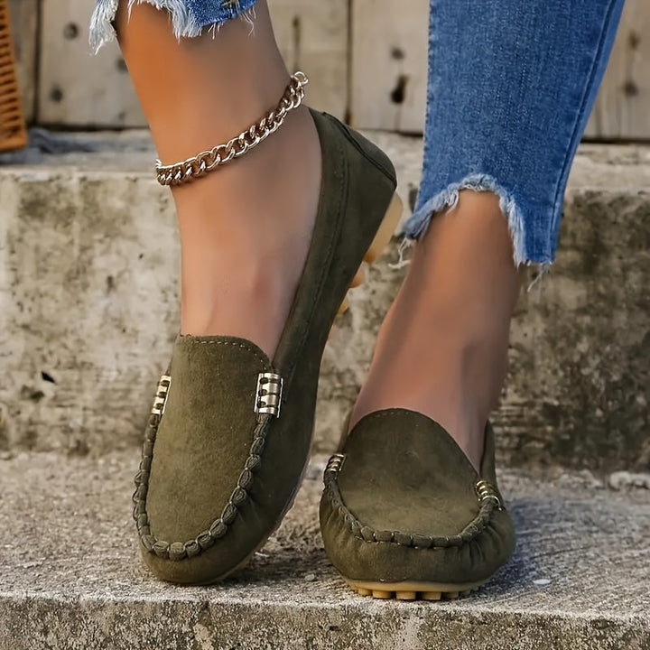 Anaïs | Mocassin Femme en Daim Turquoise