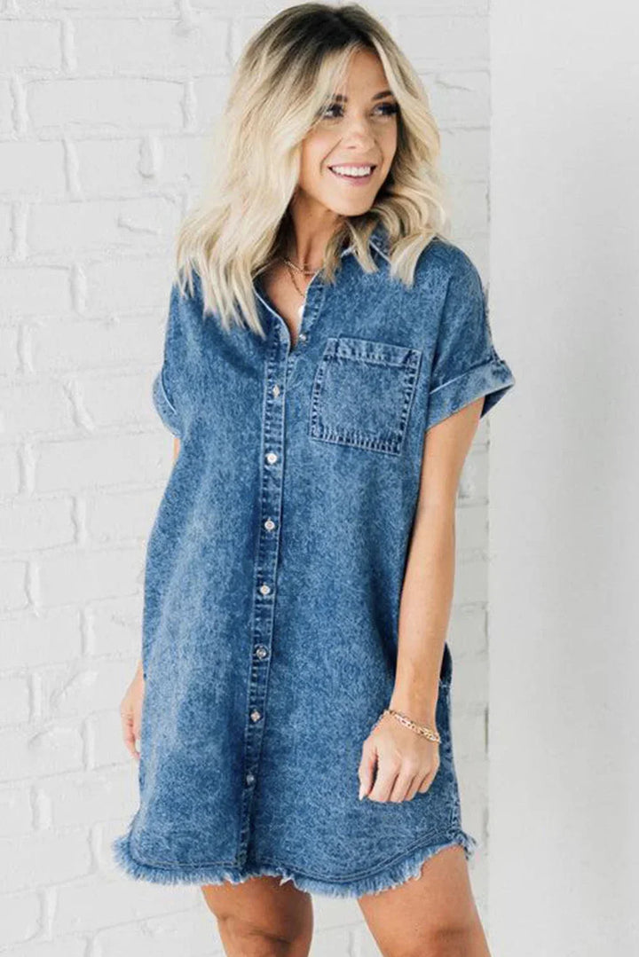 Anaïs | Robe Chemise Denim Mini Femme