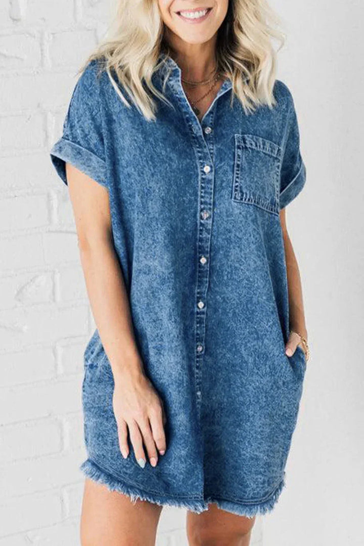 Anaïs | Robe Chemise Denim Mini Femme