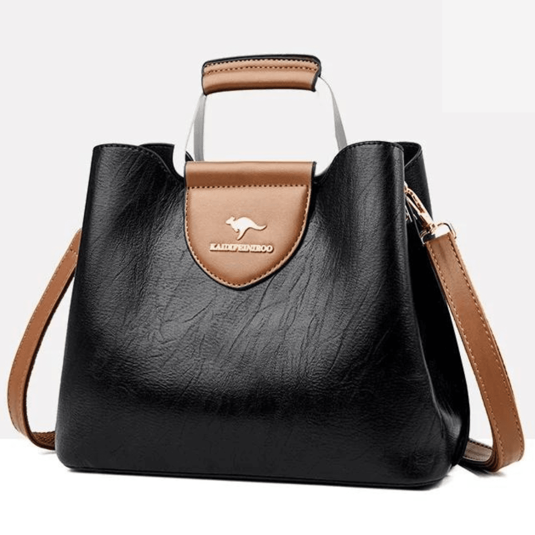 Anaïs | Sac à Main Cuir Noir Bandoulière Femme