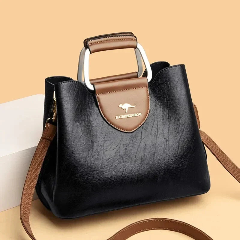 Anaïs | Sac à Main Cuir Noir Bandoulière Femme