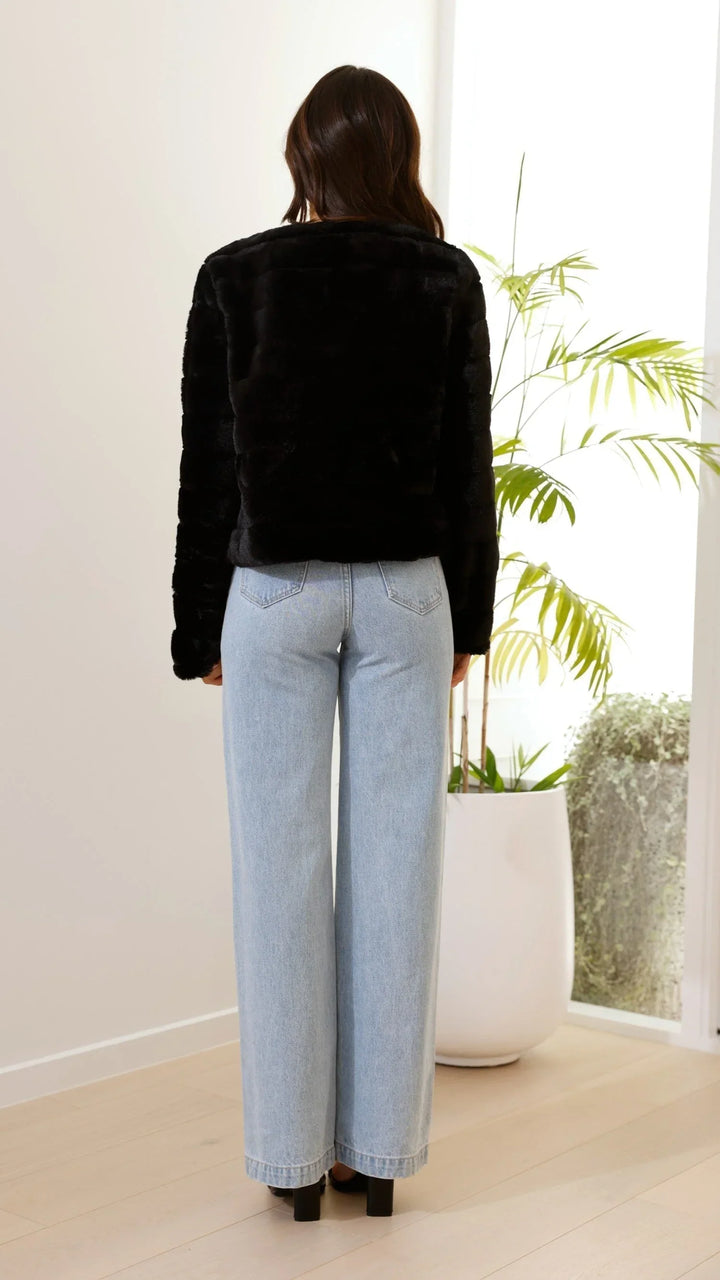 Anaïs | Veste Courte Fausse Fourrure Blanche Femme