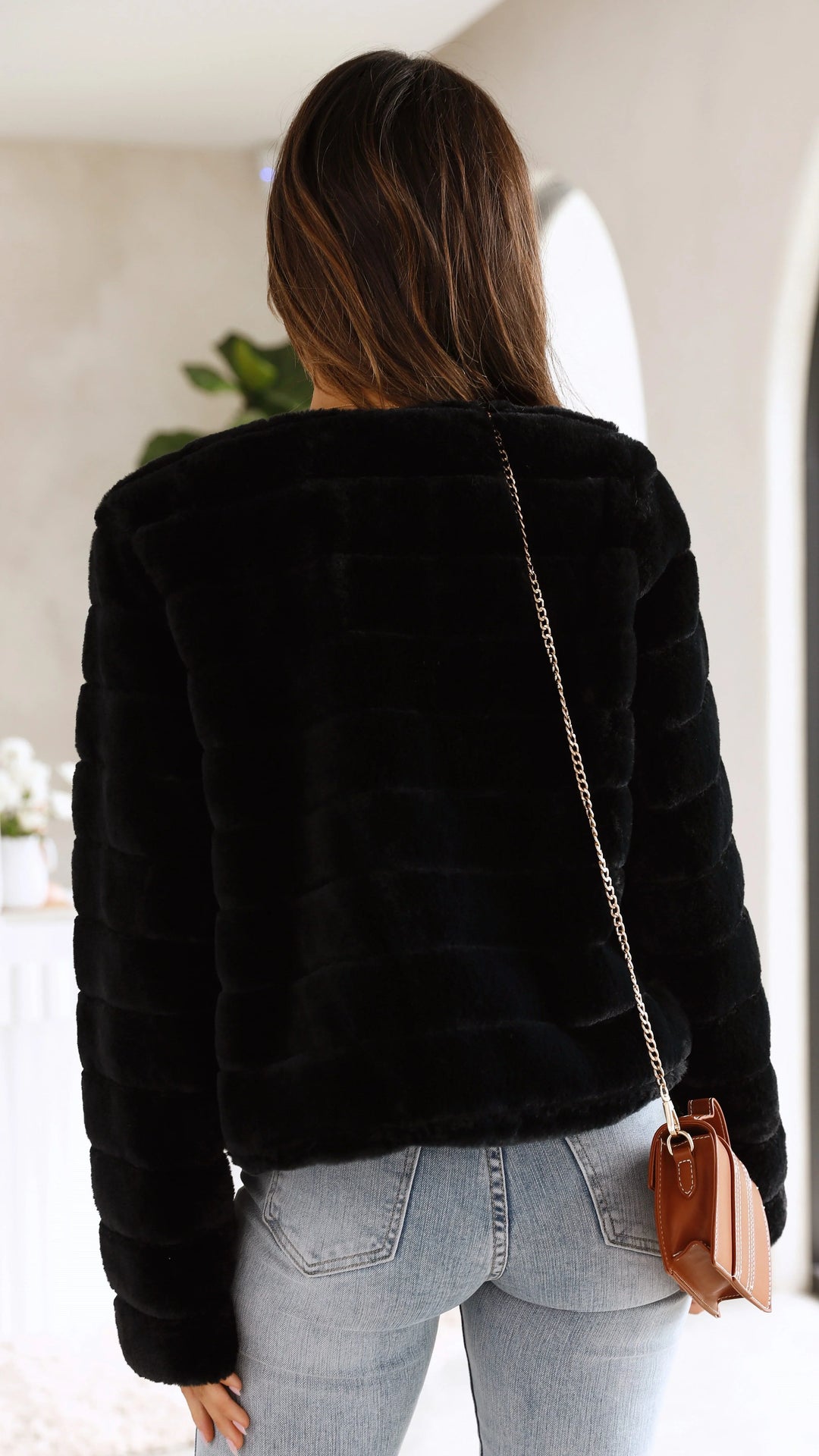 Anaïs | Veste Courte Fausse Fourrure Blanche Femme