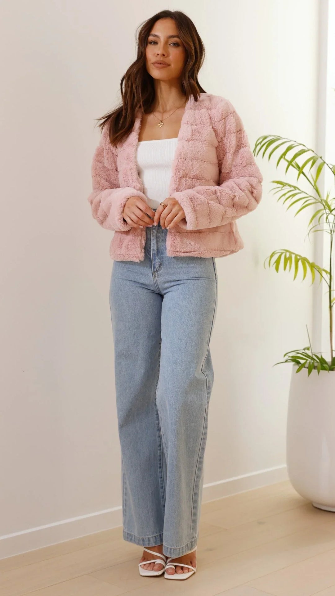 Anaïs | Veste Courte Fausse Fourrure Blanche Femme