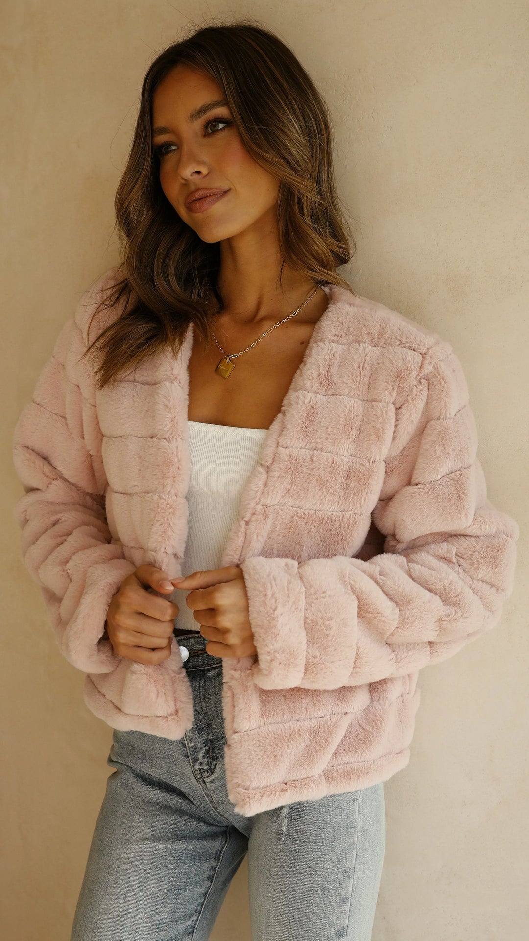 Anaïs | Veste Courte Fausse Fourrure Blanche Femme