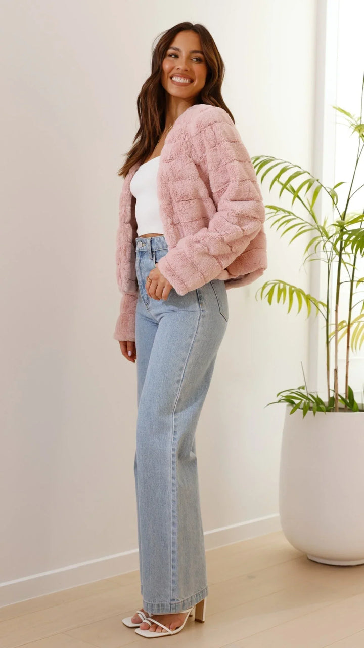 Anaïs | Veste Courte Fausse Fourrure Blanche Femme