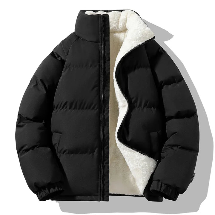 Andy | Doudoune Marron Ample Zippée Col Montant Sherpa