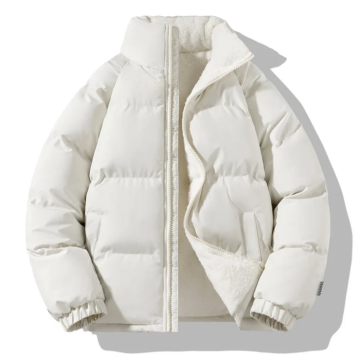 Andy | Doudoune Marron Ample Zippée Col Montant Sherpa
