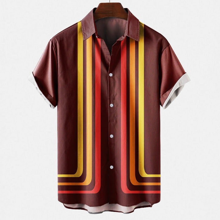 Antoine | Chemise Homme Rayures Rétro Marron