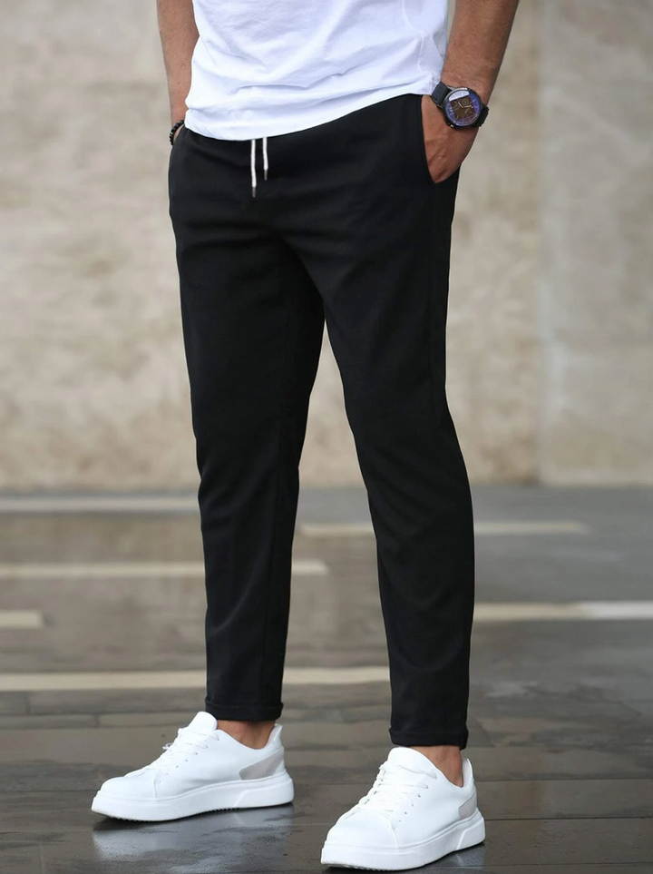 Antoine | Pantalon Homme Coupe Droite Gris Clair à Cordon