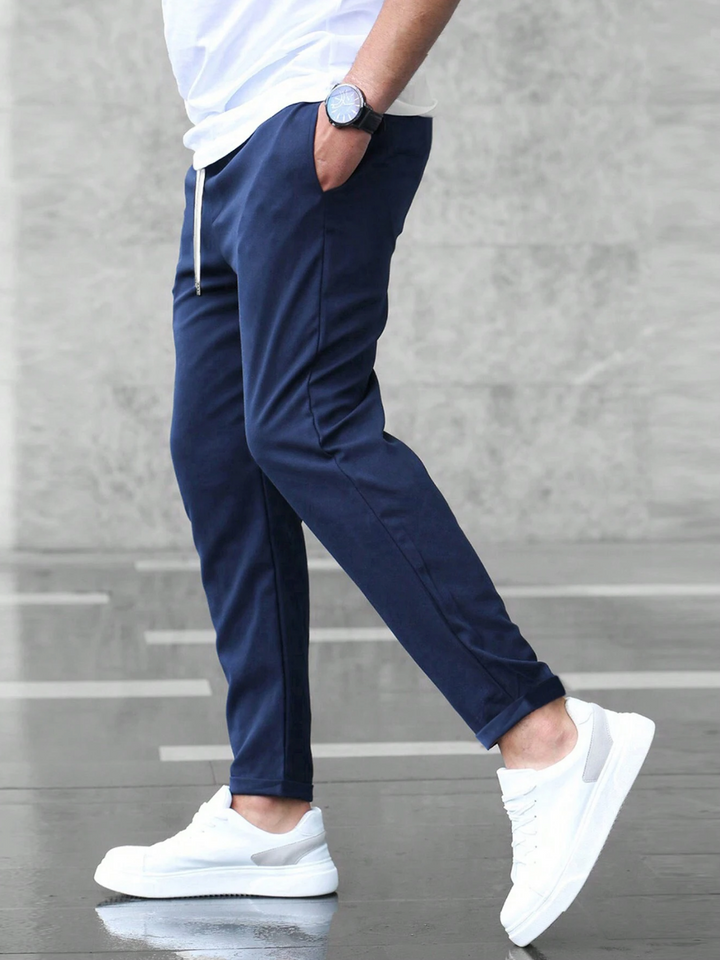 Antoine | Pantalon Homme Coupe Droite Gris Clair à Cordon