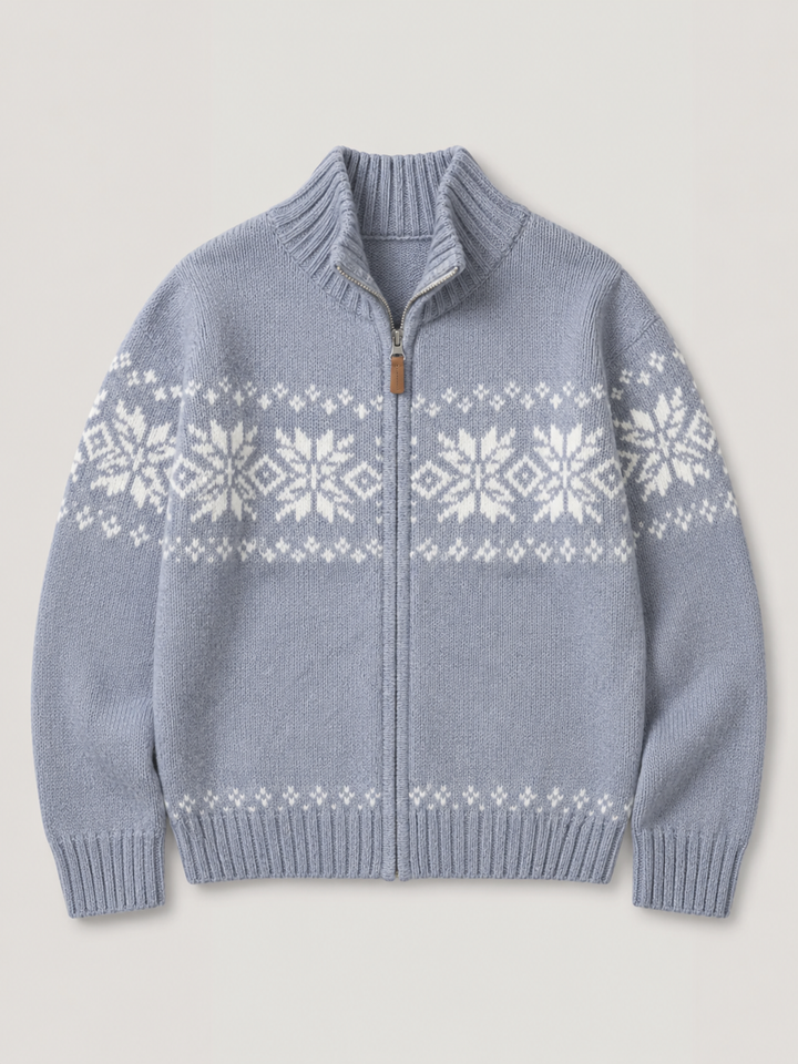Audrey | Pull Femme Col Zippé Fair Isle Laine