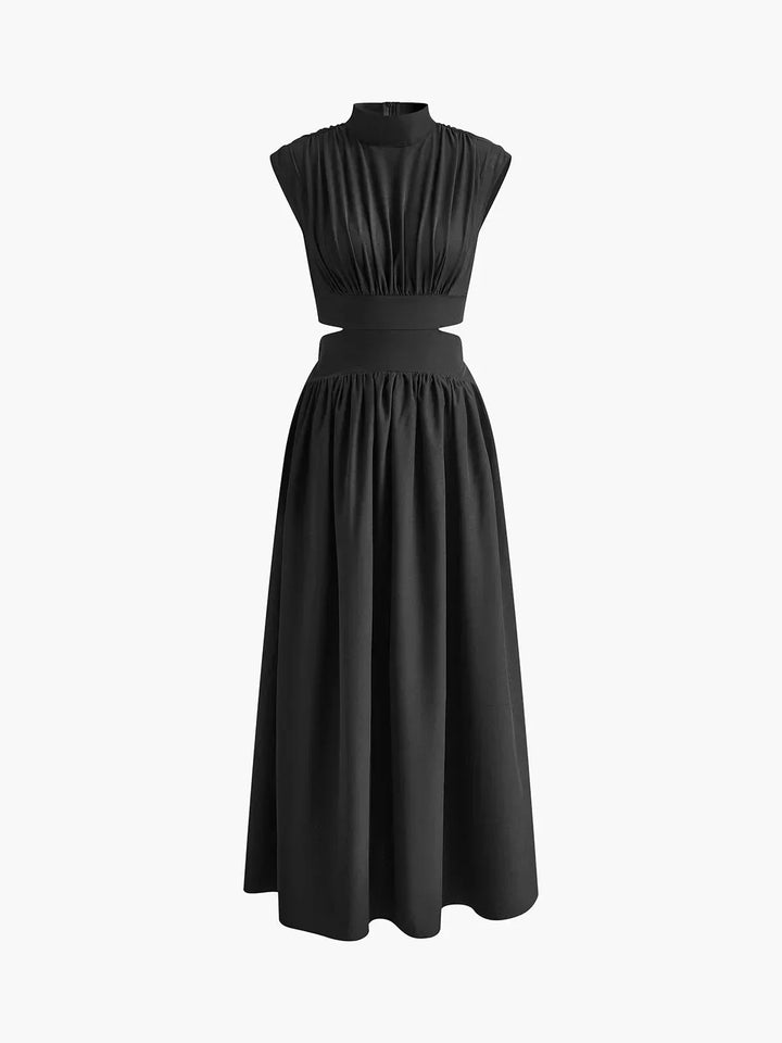 Audrey | Robe Maxi Femme Col Montant Découpes