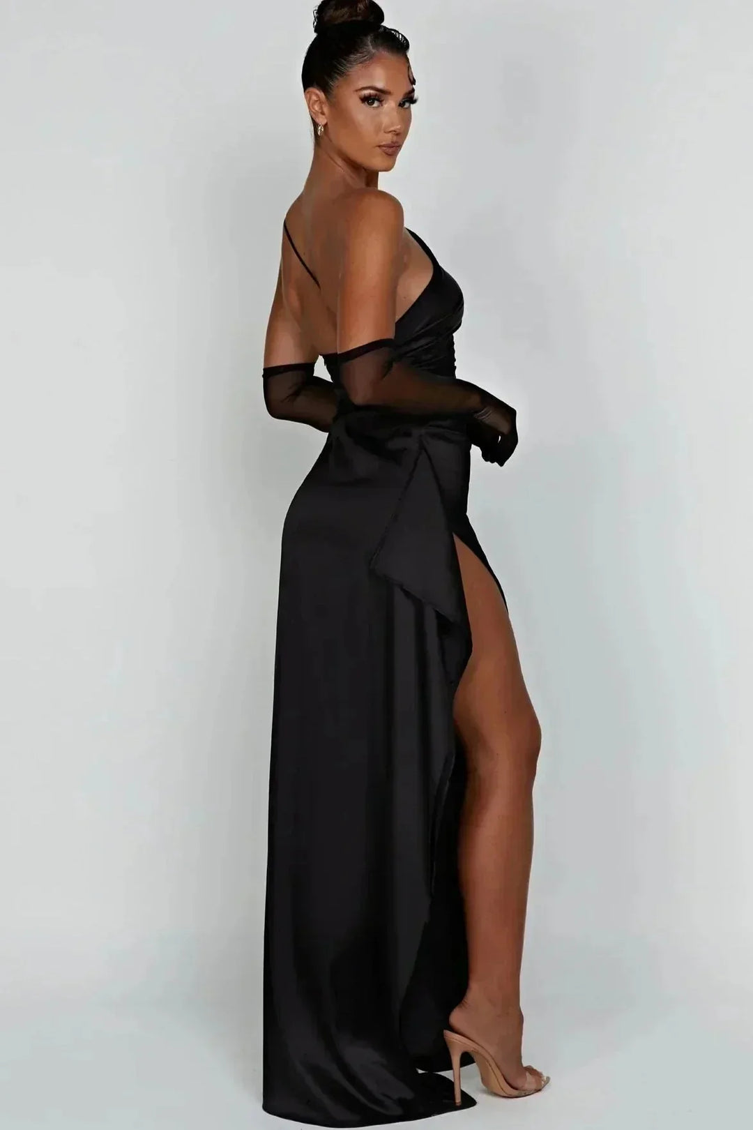 Audrey | Robe de Soirée Longue Fendue Satin