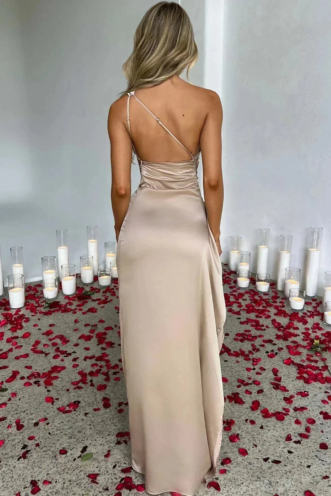 Audrey | Robe de Soirée Longue Fendue Satin
