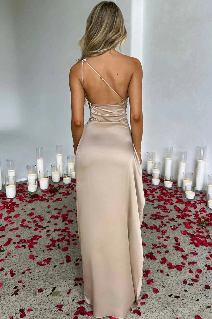 Audrey | Robe de Soirée Longue Fendue Satin