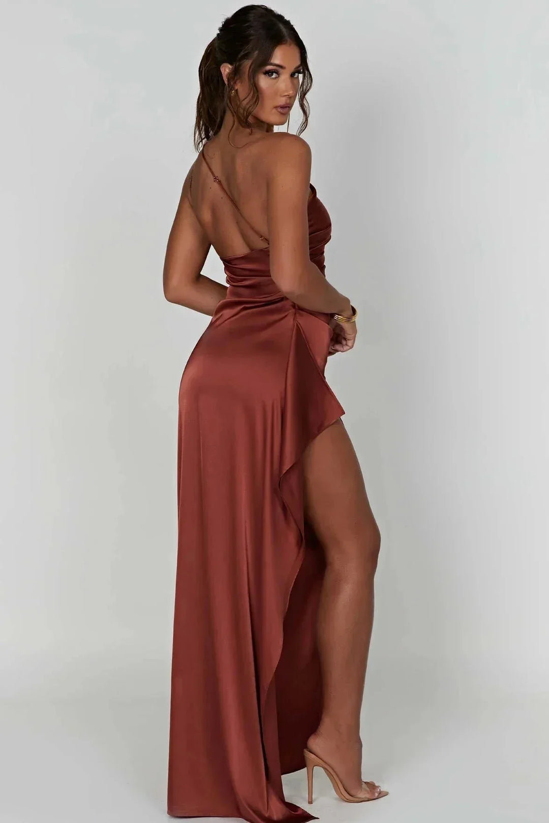 Audrey | Robe de Soirée Longue Fendue Satin