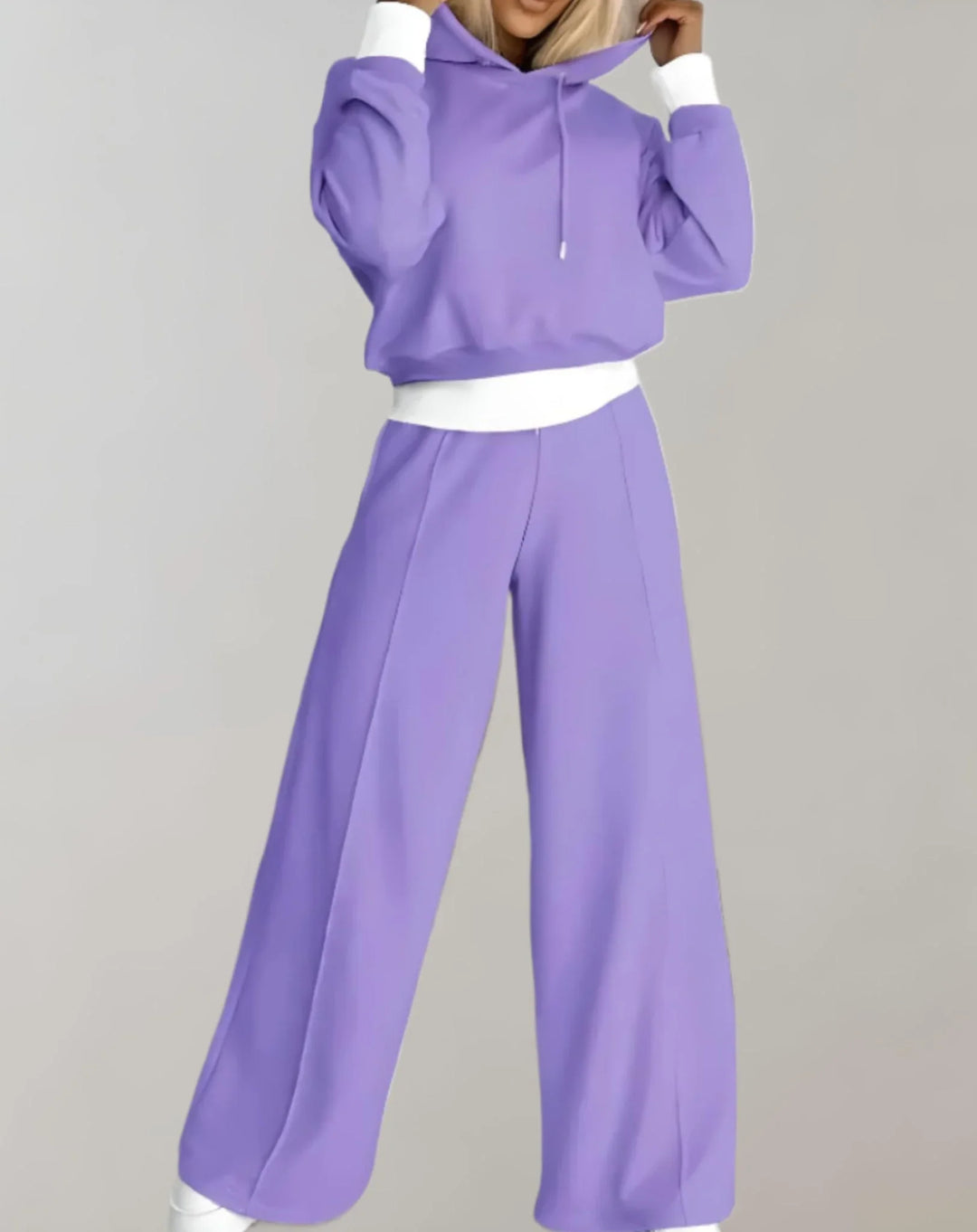 Aurélie | Ensemble Hoodie Crop Pantalon Large Femme