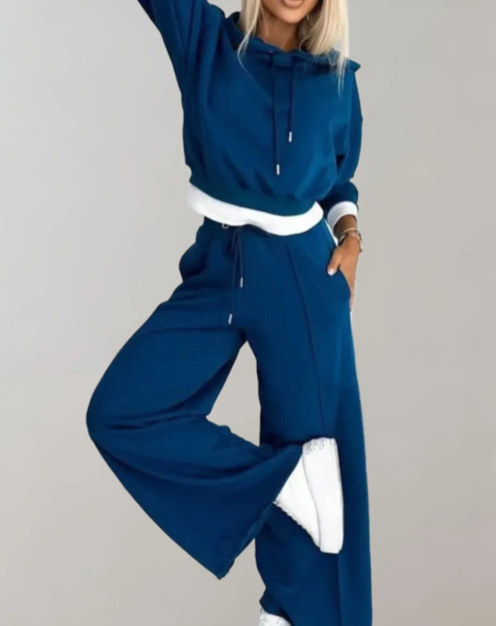 Aurélie | Ensemble Hoodie Crop Pantalon Large Femme