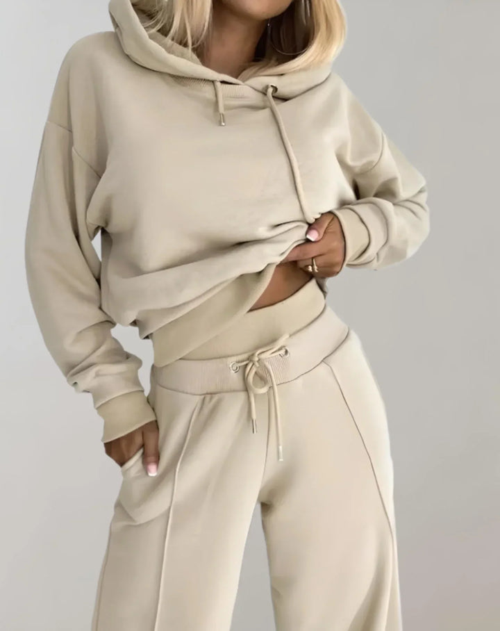Aurélie | Ensemble Hoodie Crop Pantalon Large Femme