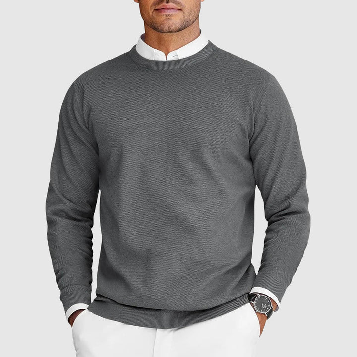 Aurélien | Pull Col Rond Noir Homme Coupe Ample