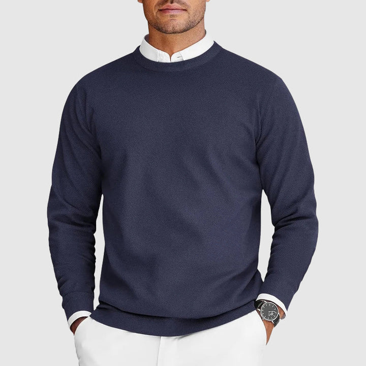 Aurélien | Pull Col Rond Noir Homme Coupe Ample