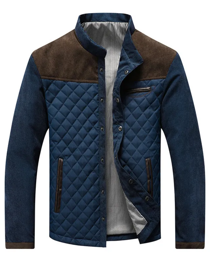 Aurélien | Veste Matelassée Homme en Jean Boutonnée Col Montant