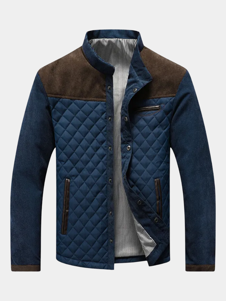 Aurélien | Veste Matelassée Homme en Jean Boutonnée Col Montant