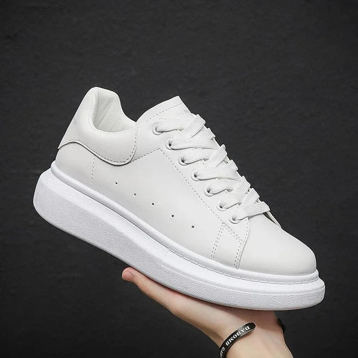 Jessie | Baskets Chunky Cuir Blanc Uni