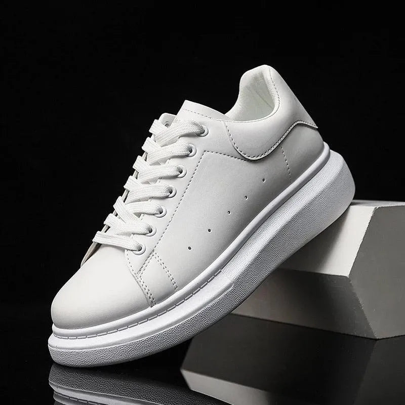 Jessie | Baskets Chunky Cuir Blanc Uni