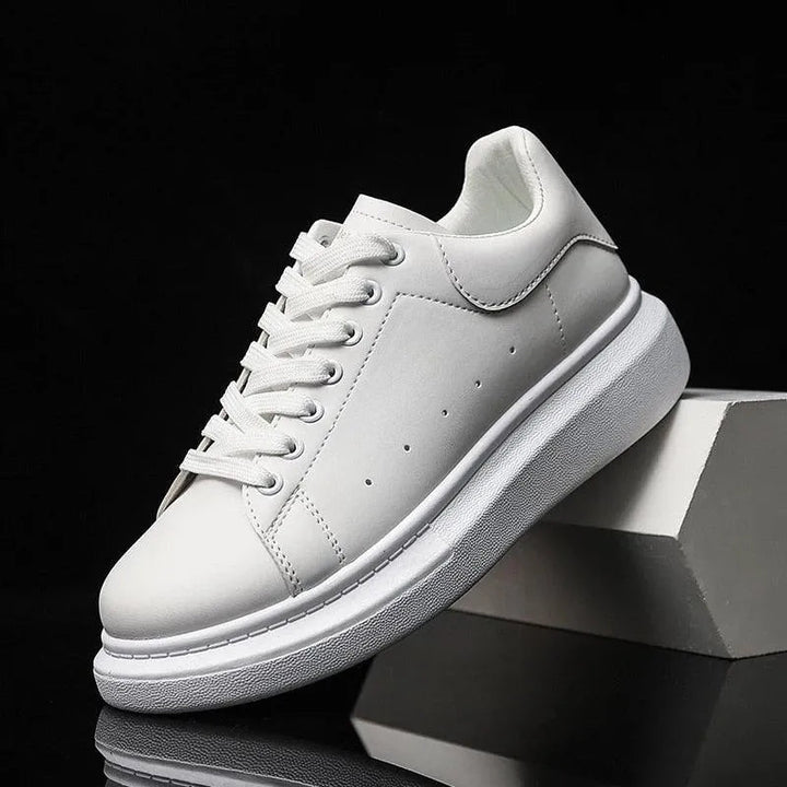 Jessie | Baskets Chunky Cuir Blanc Uni