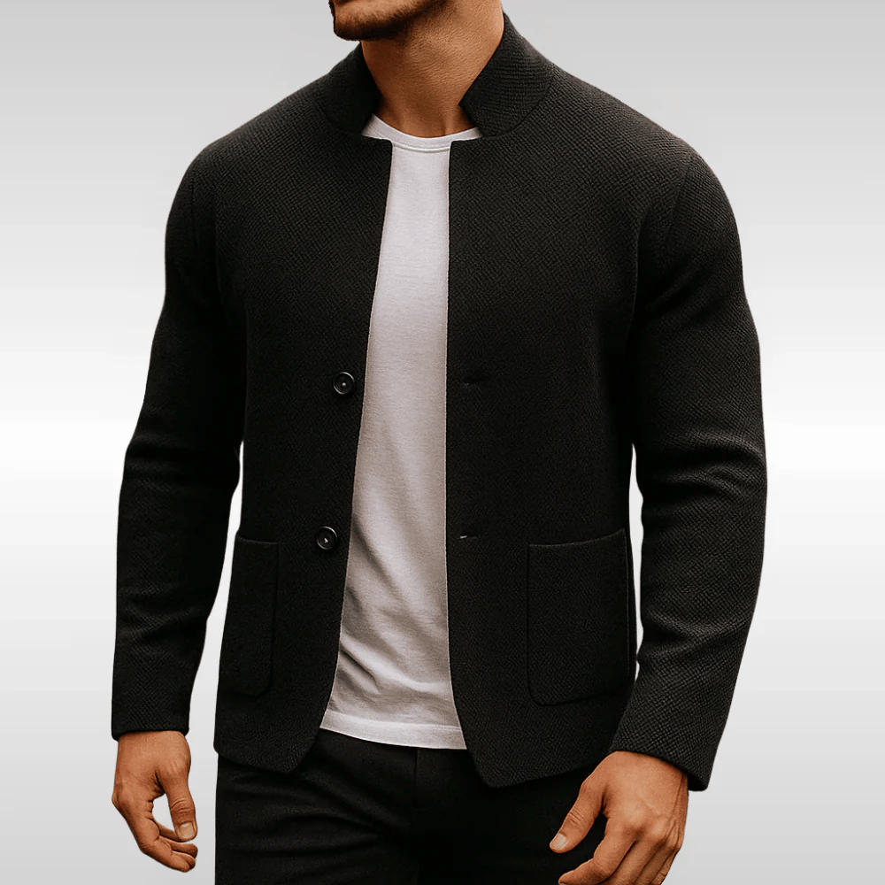 Axel | Blazer Homme Gris Col Montant Ajusté