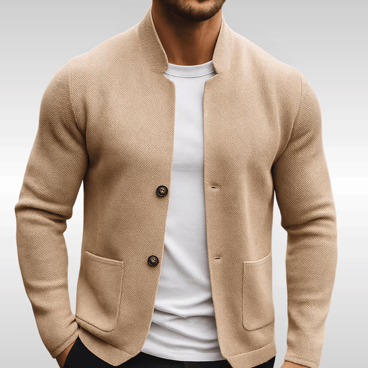 Axel | Blazer Homme Gris Col Montant Ajusté