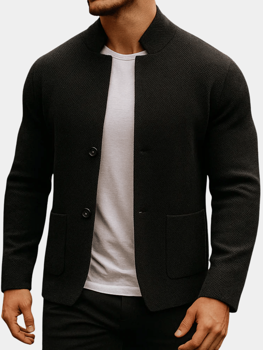 Axel | Blazer Homme Gris Col Montant Ajusté