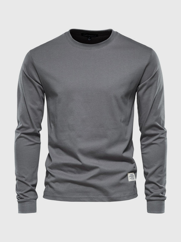 Axel | T-shirt Manches Longues Homme Col Rond Marron