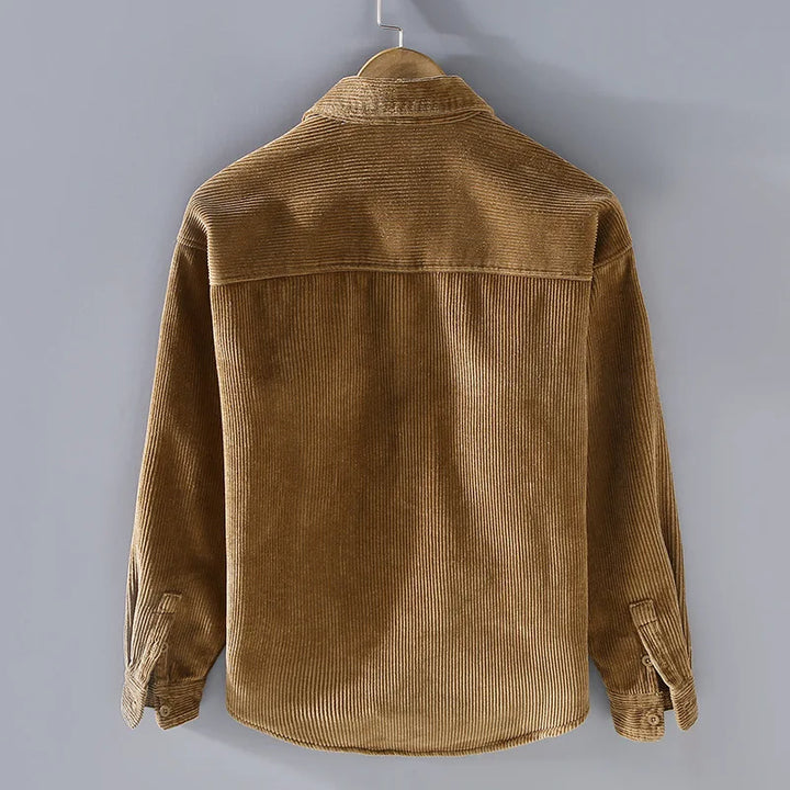 Remy | Veste Chemise Verte Velours Côtelé Doublée Sherpa