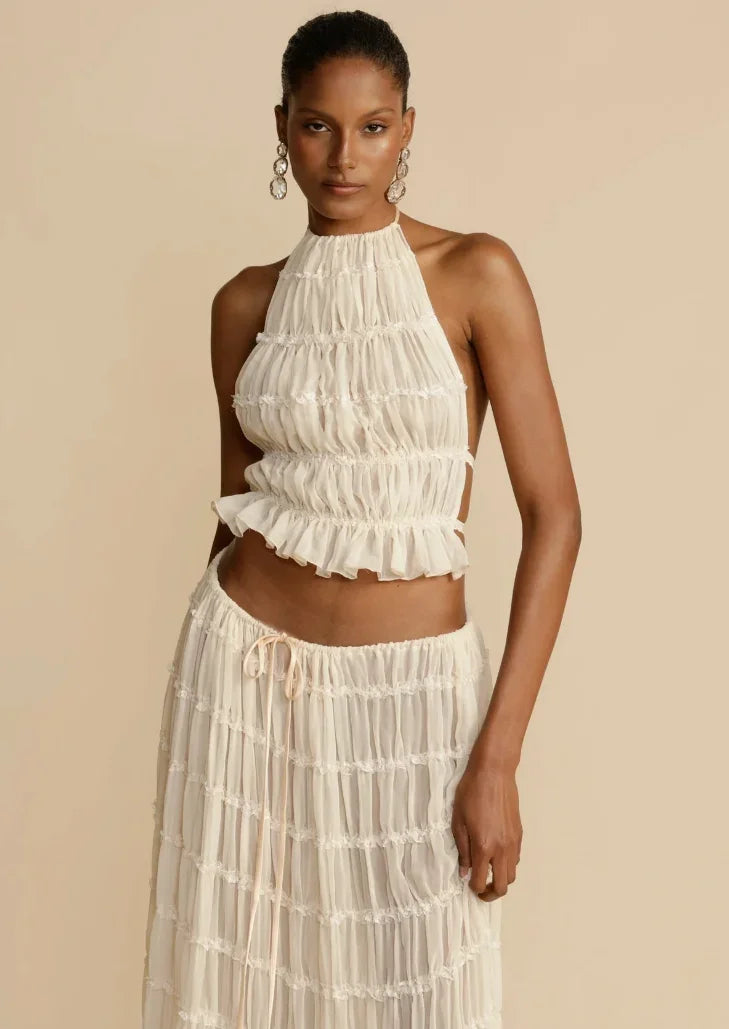 Axelle | Ensemble Deux Pièces Robe Femme Ivoire