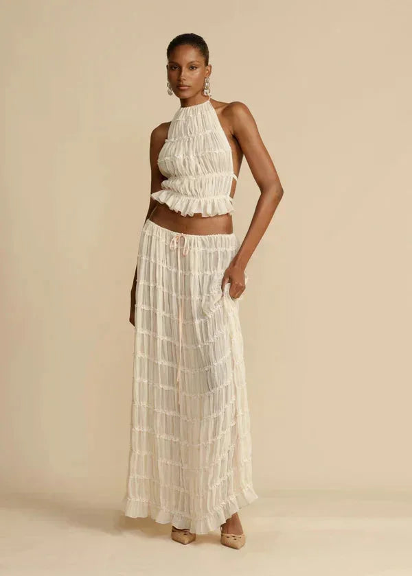 Axelle | Ensemble Deux Pièces Robe Femme Ivoire
