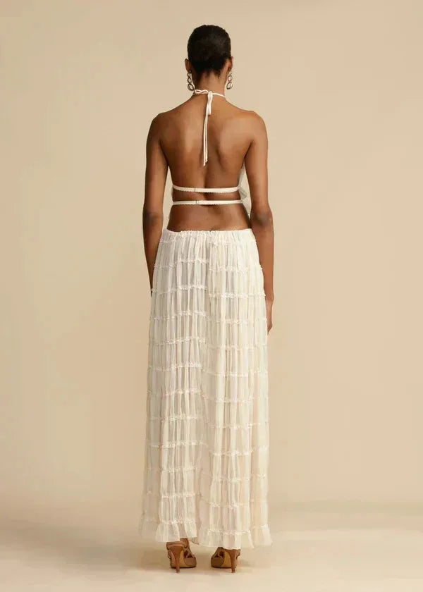Axelle | Ensemble Deux Pièces Robe Femme Ivoire