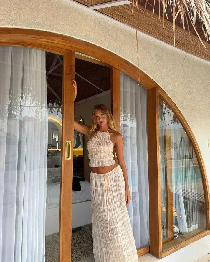 Axelle | Ensemble Deux Pièces Robe Femme Ivoire