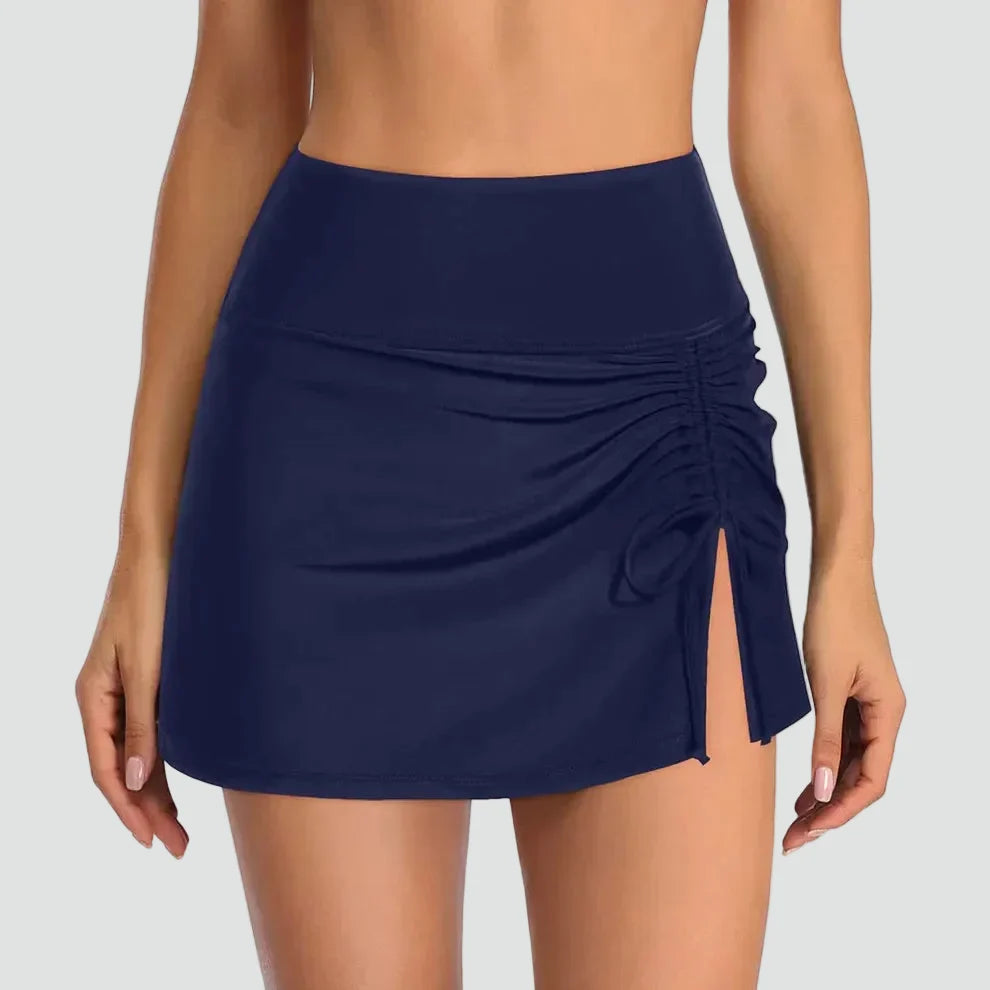 Axelle | Jupe de Bain Femme Courte Taille Haute Fendue
