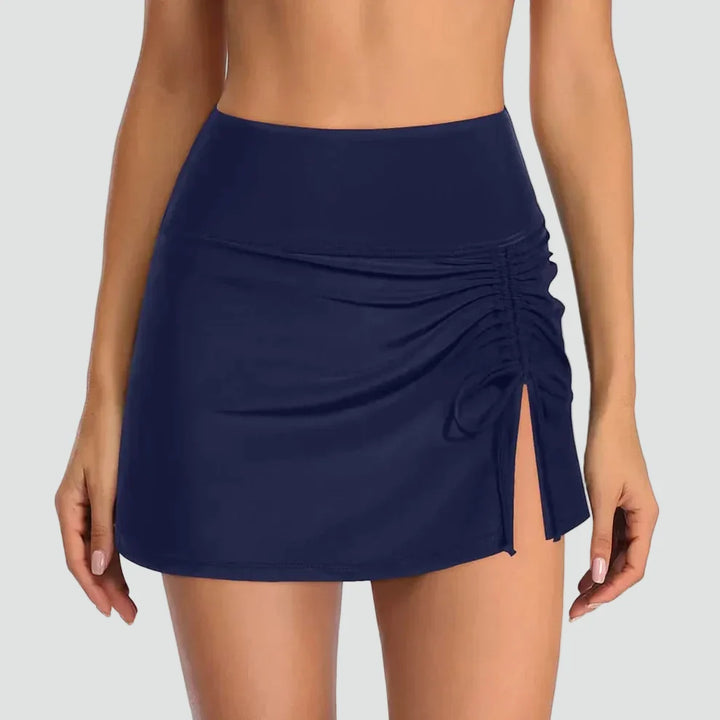 Axelle | Jupe de Bain Femme Courte Taille Haute Fendue