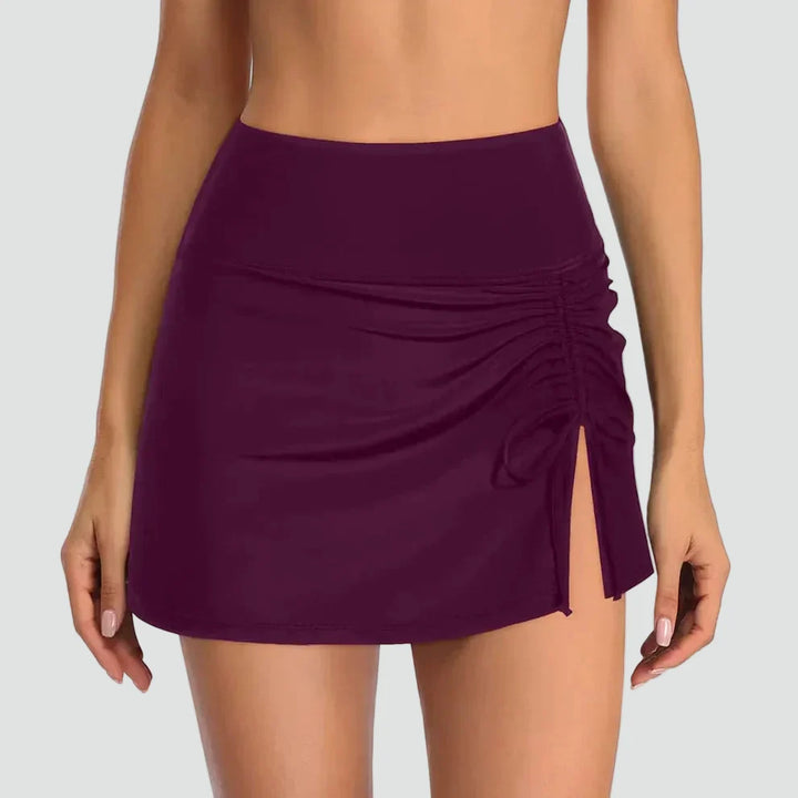 Axelle | Jupe de Bain Femme Courte Taille Haute Fendue