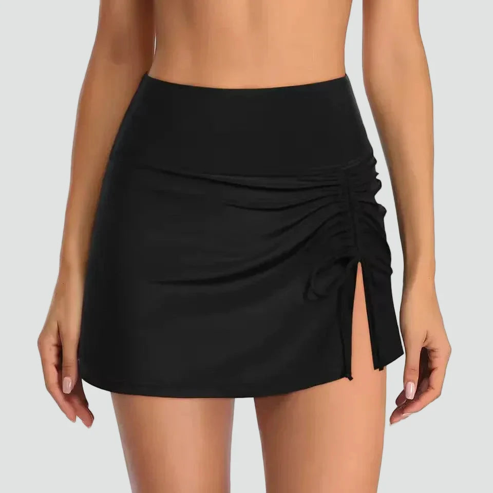 Axelle | Jupe de Bain Femme Courte Taille Haute Fendue