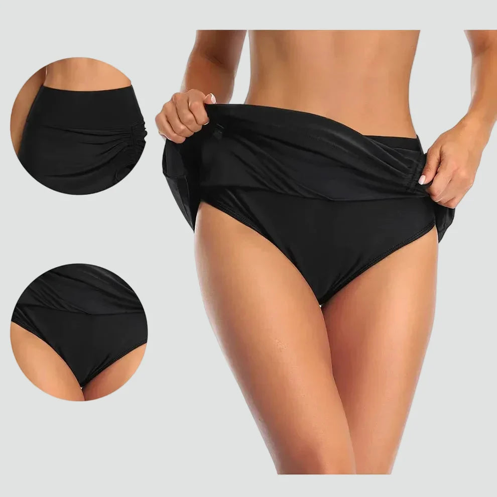 Axelle | Jupe de Bain Femme Courte Taille Haute Fendue
